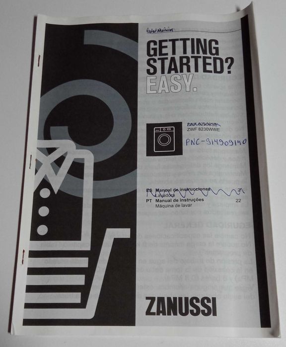 Máquina lavar-roupa 8 kg - Zanussi Lindo100 (avariada)