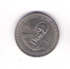 2 moedas 5$00 Centenário Alexandre Herculano