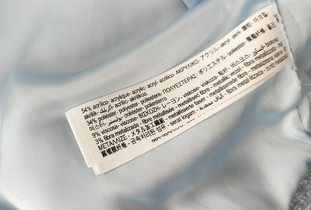 Marynarka Massimo dutti Studio 38 M błękitna niebieska tweedowa