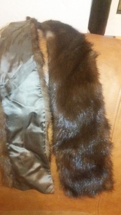futro, norka, brązowa,używana