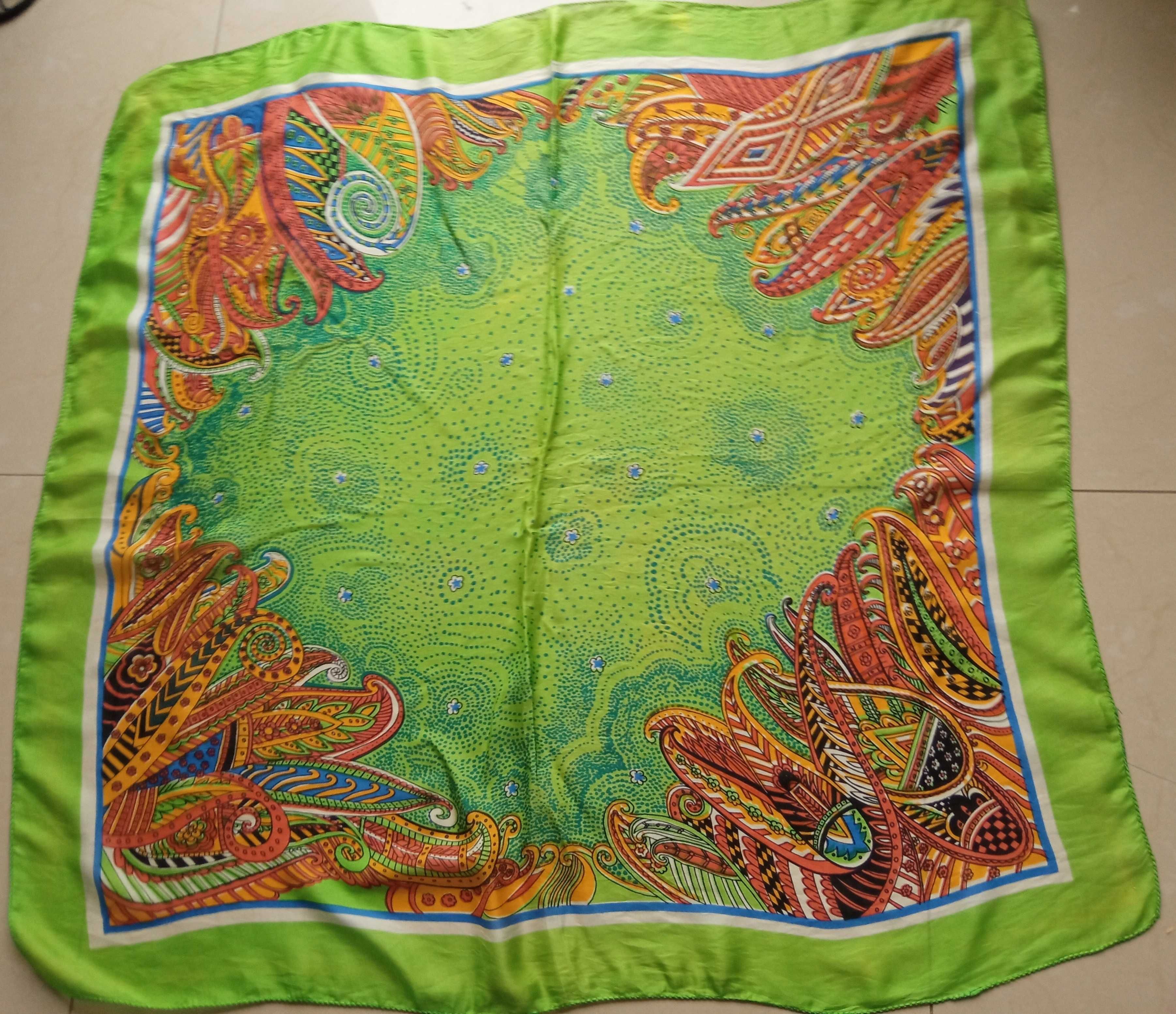 Chusta boho 100% jedwab silk 80 cm