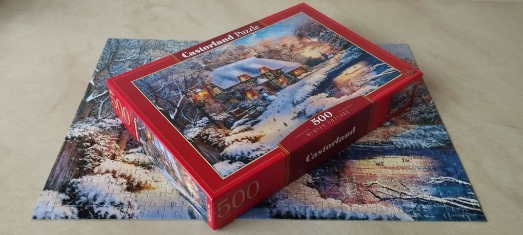 Puzzle Castorland 500 elementów Winter Cottage Zimowe kompletne 100%