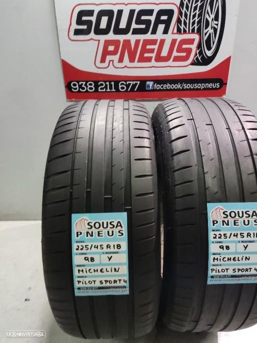 2 pneus semi novos 225-45r18 michelin - oferta dos portes 120 EUROS