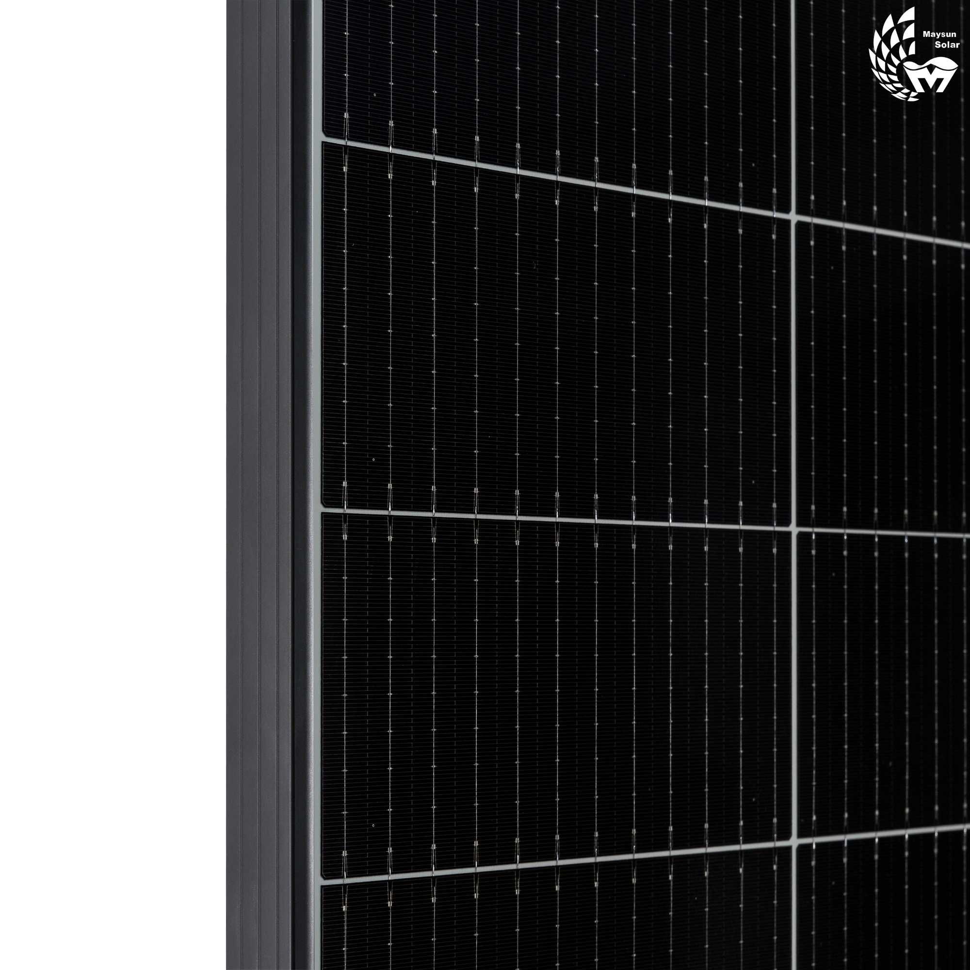 TwiSun 410W Painel Solar Bifacial com quadro preto da Maysun Solar