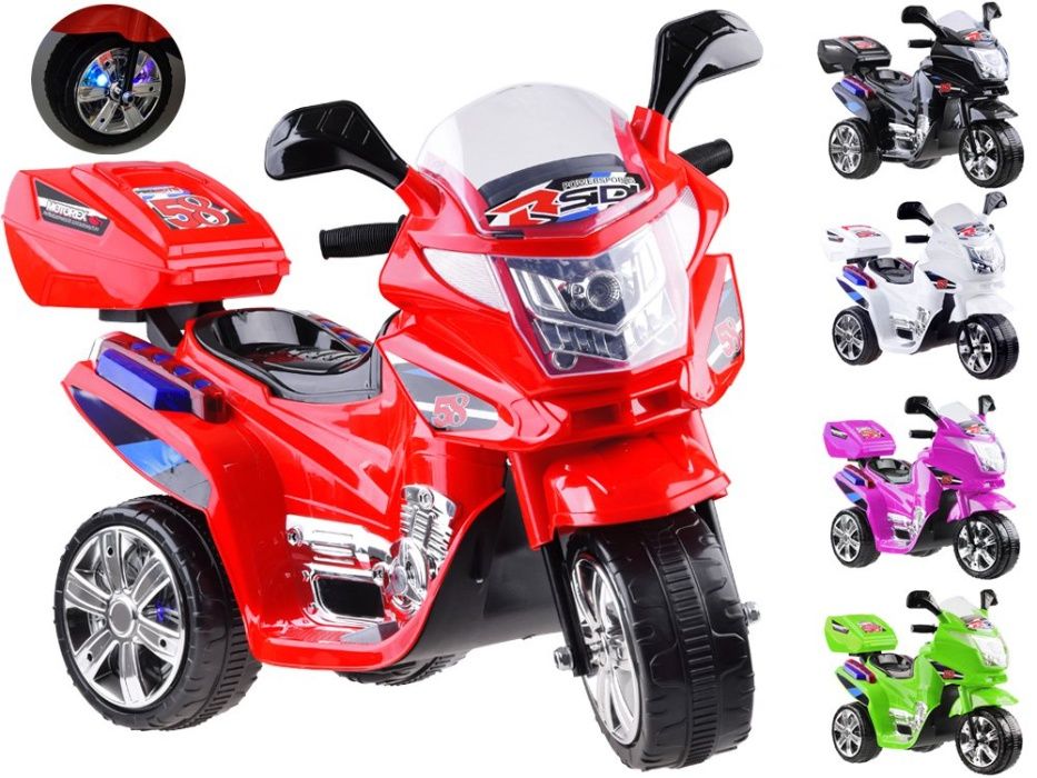 Motorek Motor na akumulator elektryczny Jeździk dla dzieci +Led