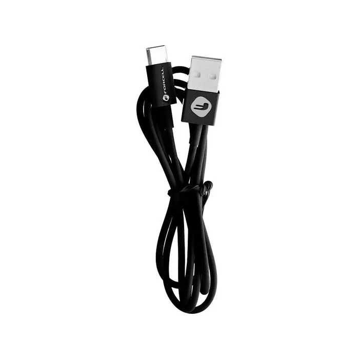 FORCELL kabel USB do Typ C 2.0 2,1A C319 TUBA czarny 1 metr