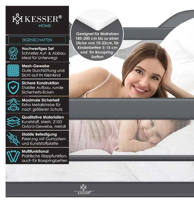 Barierka zabezpieczająca przed upadkiem dzieci z łóżka Kesser