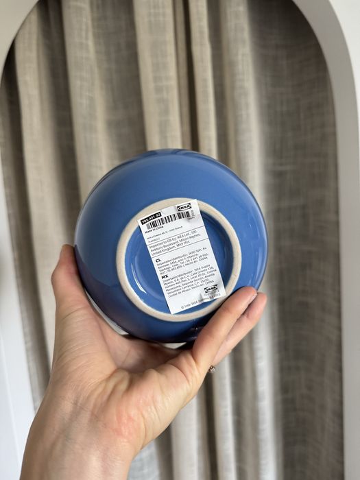 IKEA wazon na kwiaty | kamionka niebieski GRADVIS ceramika