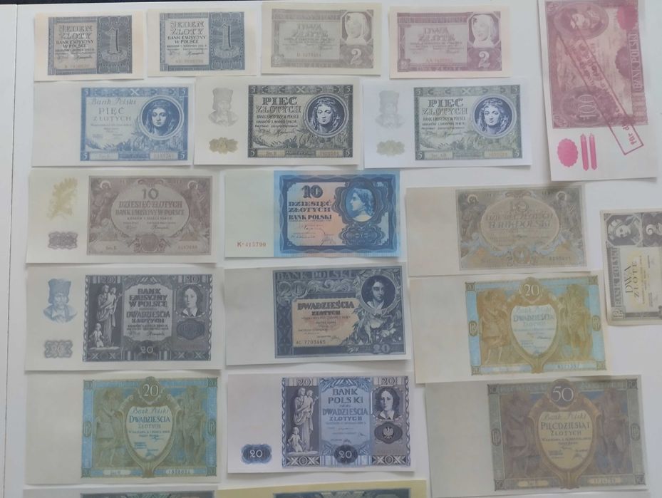 POLSKA zestaw 27 sztuk banknotów Przedwojenne Okupacyjne