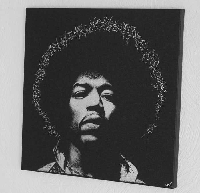 Jimi Hendrix Oryginalny obraz Grawerka