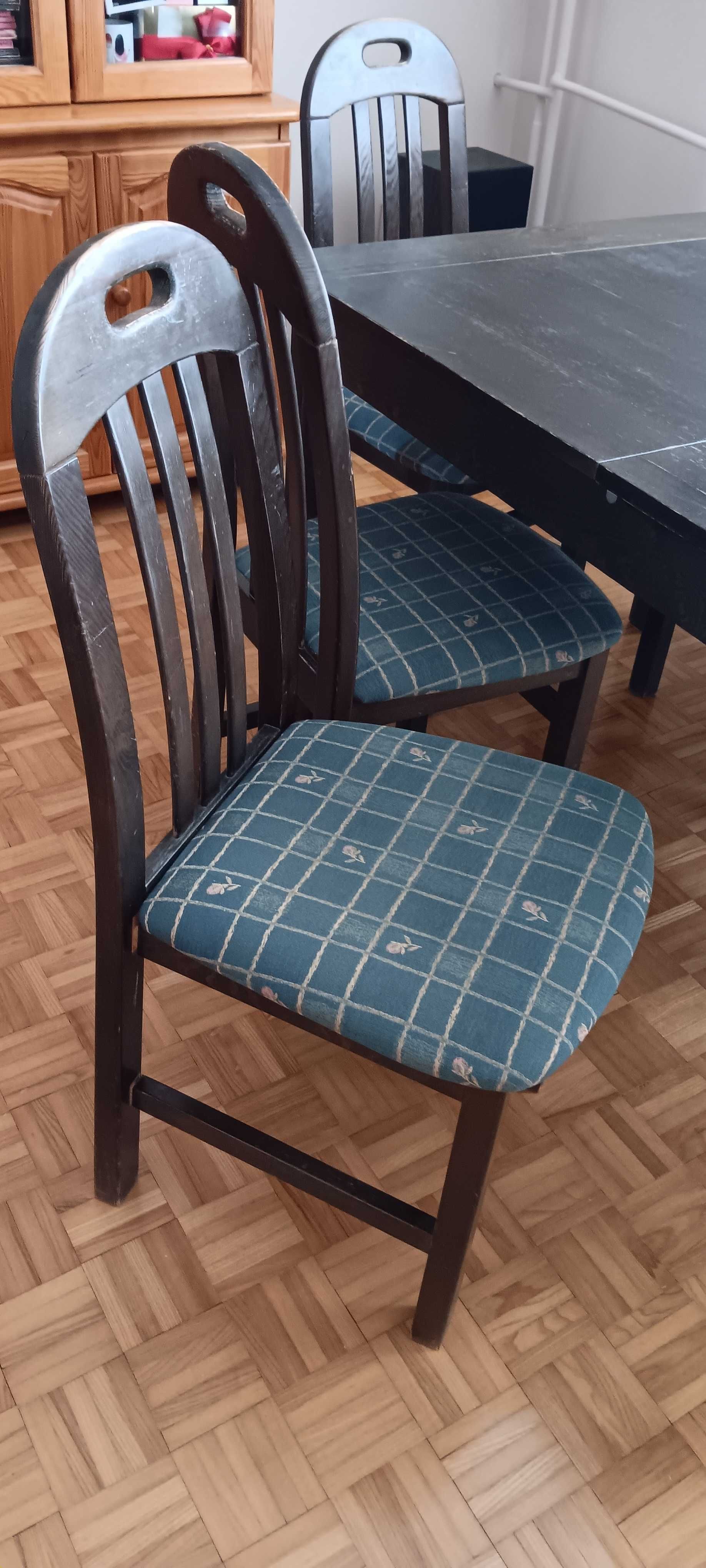 Stół rozkładany drewniany + 6szt krzeseł