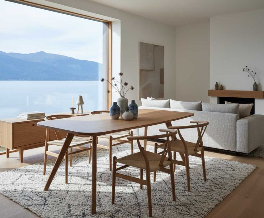 Dębowy stół SKANDYNAWSKA HARMONIA – minimalizm i piękno w Twoim domu