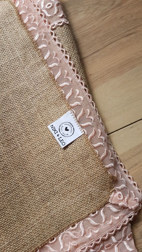 Bieżnik + kieszonki juta boho