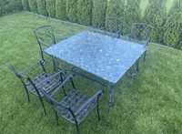 Stół z blatem marmurowym + 6 krzeseł