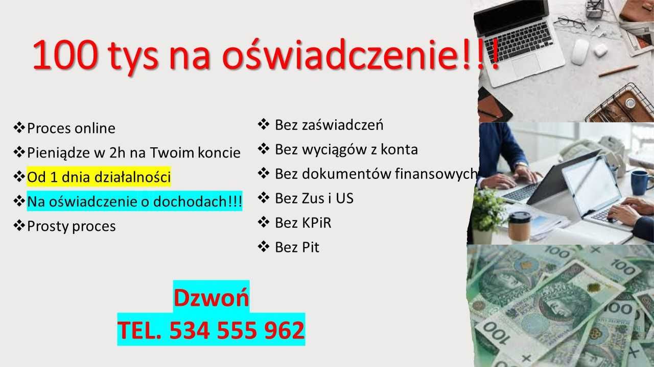 100 tysięcy na oświadczenie