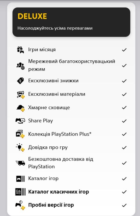 PS Plus Deluxe 12 місяців PS4 PS5