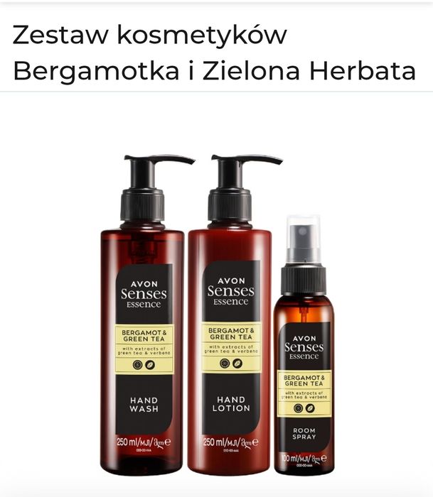 AVON Zestaw kosmetyków Bergamotka i Zielona Herbata