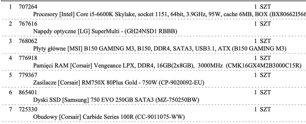 Komputer stacjonarny Asus Strix GeForce 1070 / Intel i5 / SSD