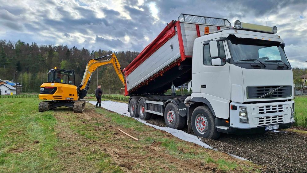 Uslugi koparka Kruszywa Transport Wykopy Drogi Ziemia Piasek