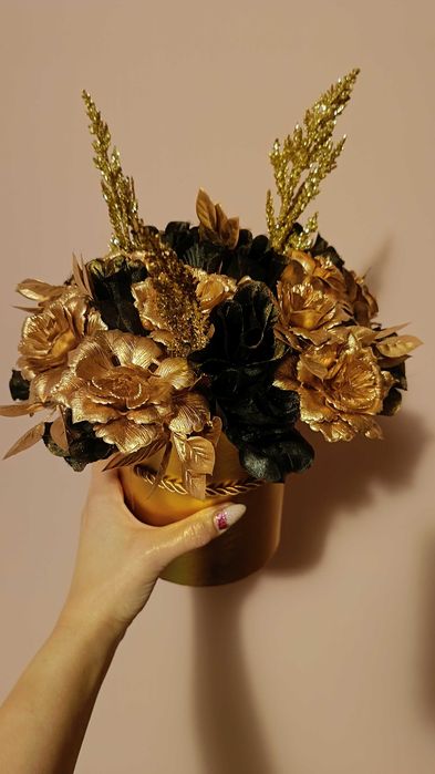 Flowerbox złoto czarny