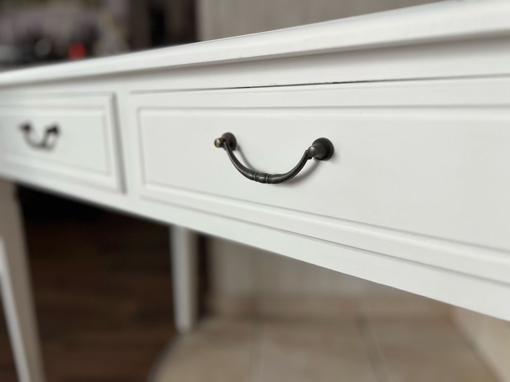 Biurko stylizowane biate 108 cm | Drewno egzotyczne + MDF |2 szuflady