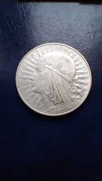 Stare monety 10 złotych 1933 Jadwiga 2RP srebro Piękna