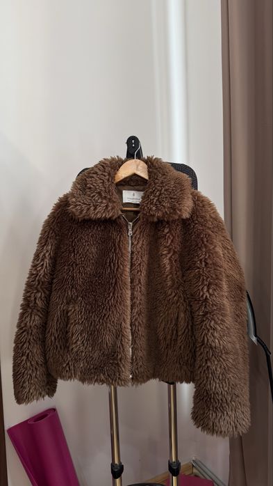 Шубка Stradivarius коротка шоколадна зимова