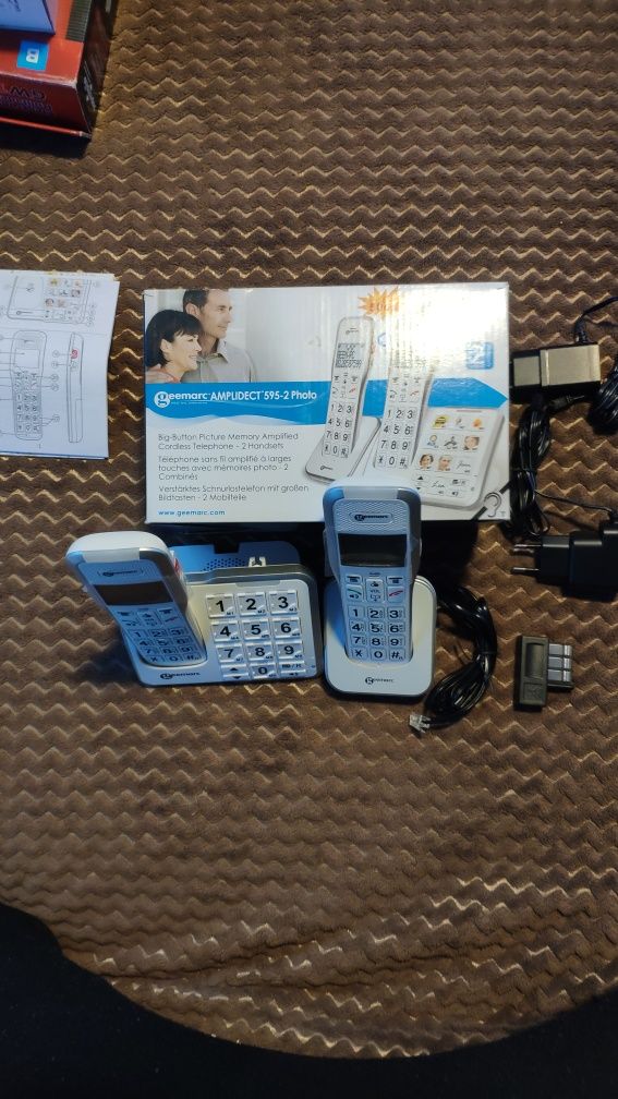 Telefon stacjonarny bezprzewodowy. Geemarc AmpliDECT 595 DUO