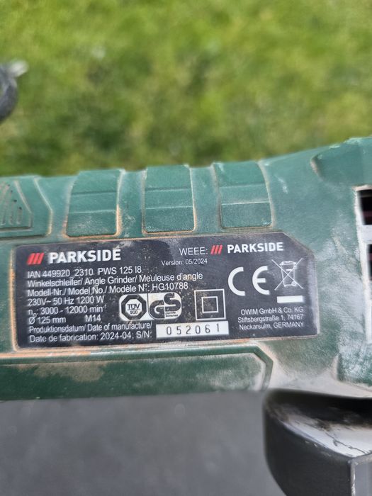 Szlifierka kątowa Parkside 1200 W, PWS 125 18