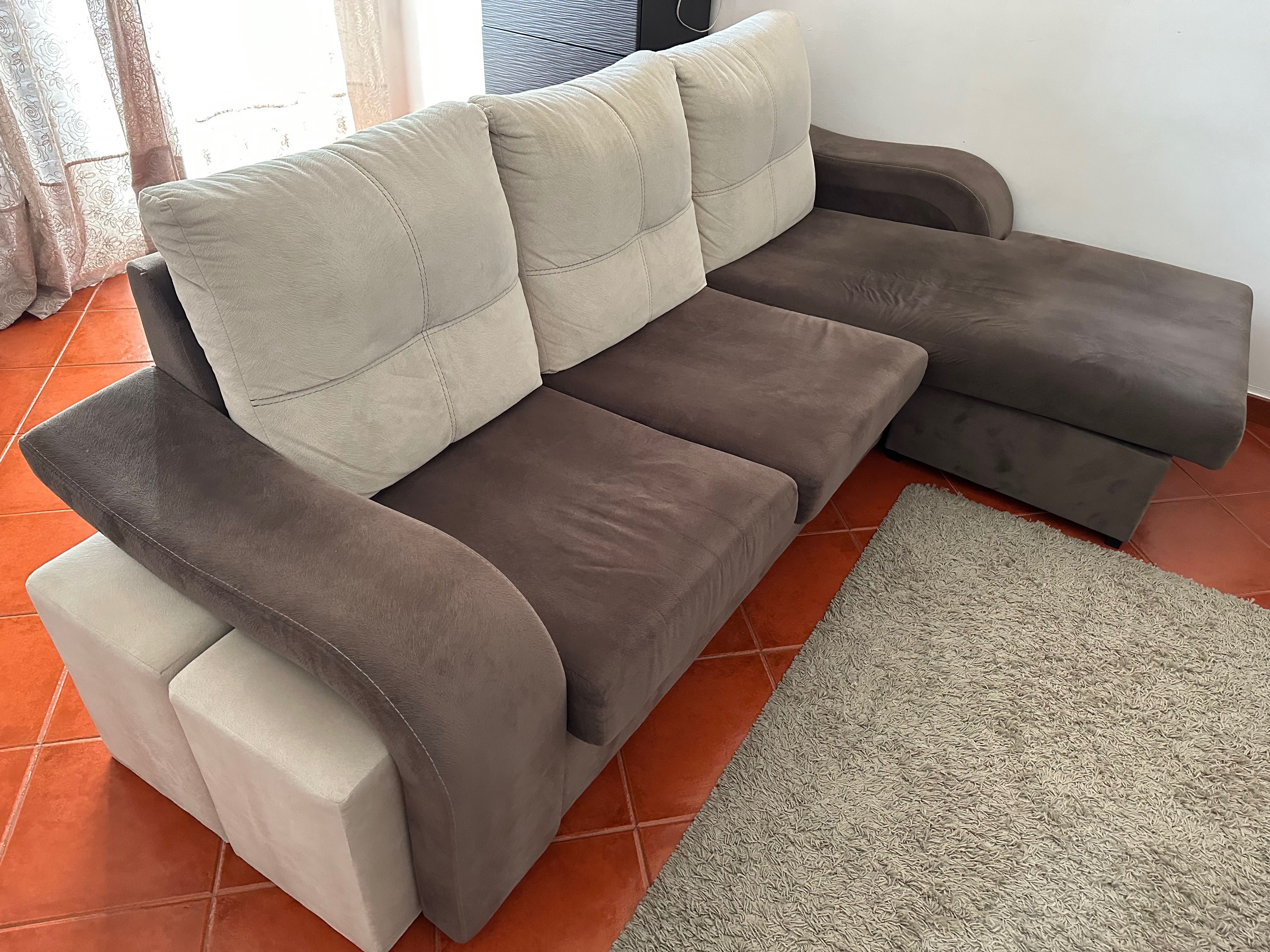 Sofá com Chaise Longue 3 Lugares