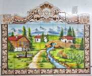 Painéis de azulejos pintados à mão