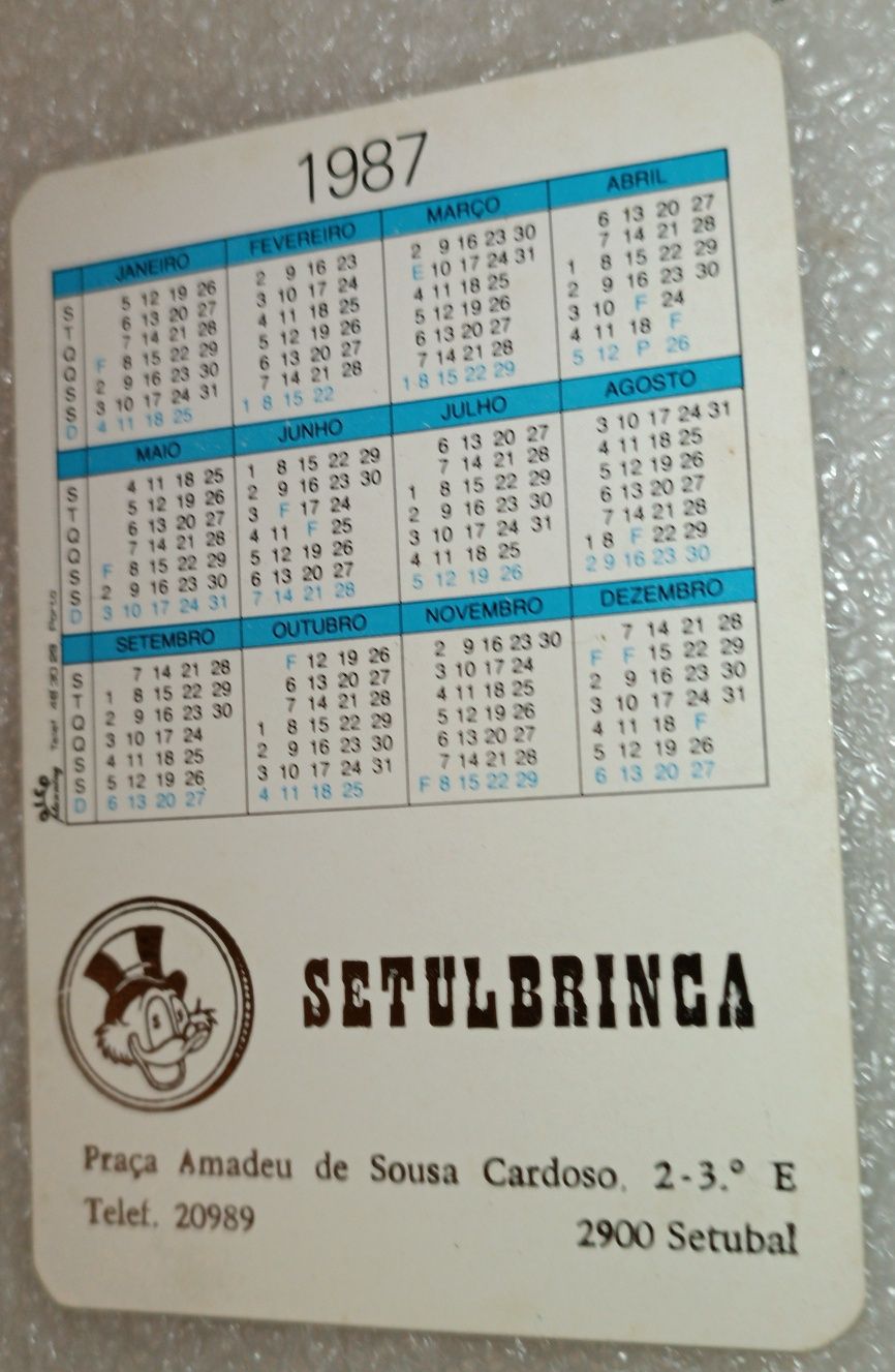 Antigo calendário de bolso de Ayrton Senna 1987