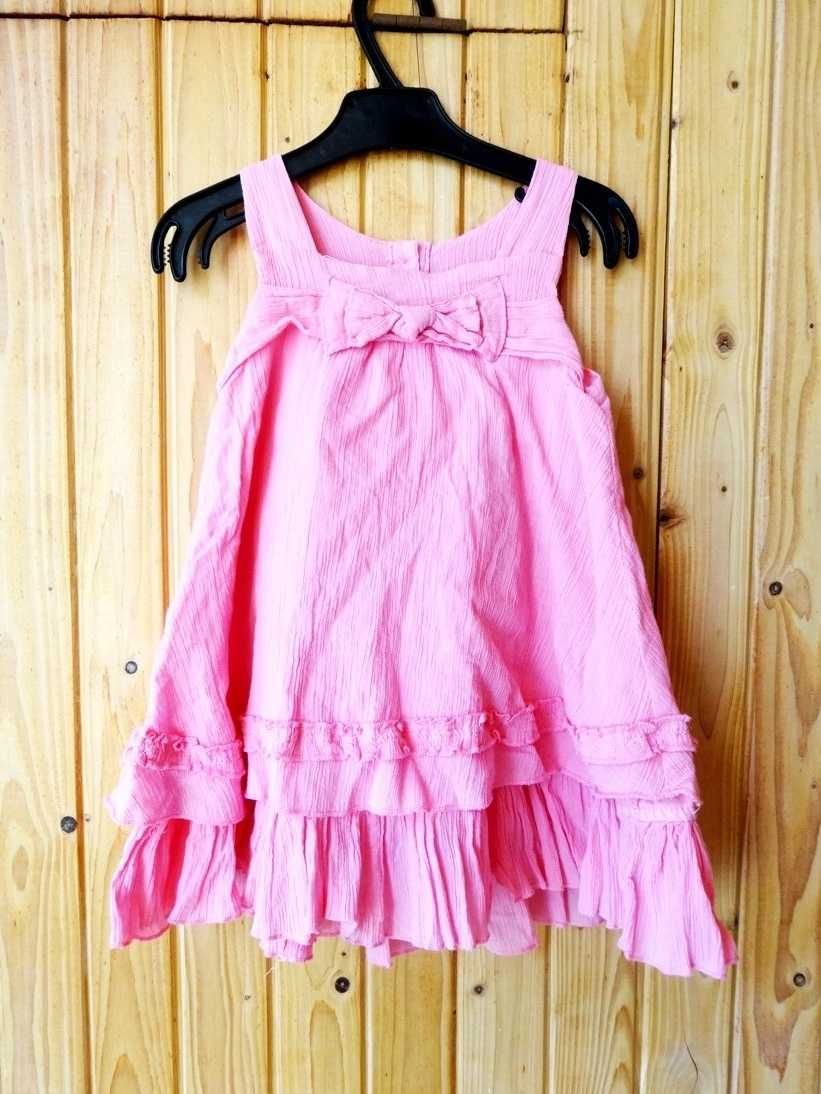 sukienka 2 3 lata różowa kokardka 98 cm