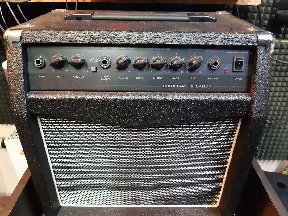 Wzmacniacz gitara 25W Analogowy Reveb Sprężynowy 2 kanały Clean/Fuzz