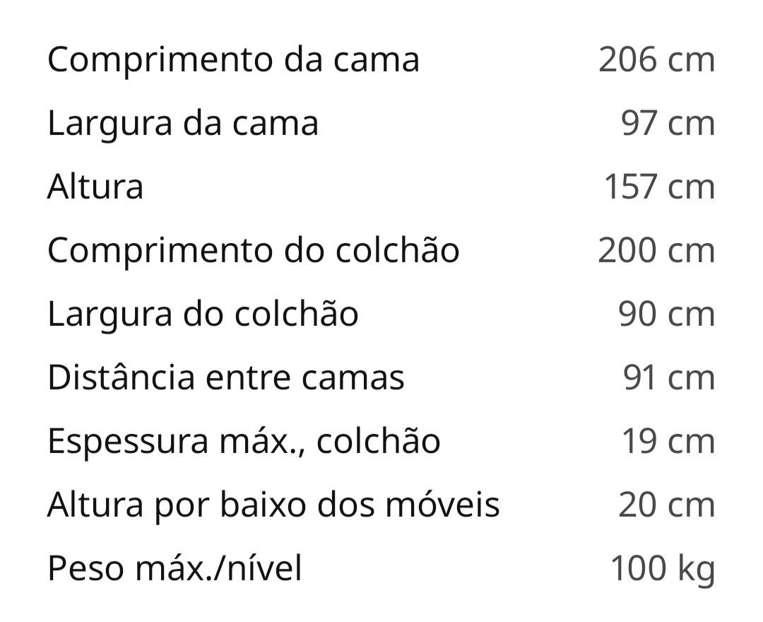Beliche IKEA, em madeira Só o beliche.