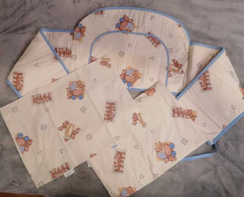 Ochraniacz na łóżeczko, poszewka na poduszkę i na kołdrę DREWEX