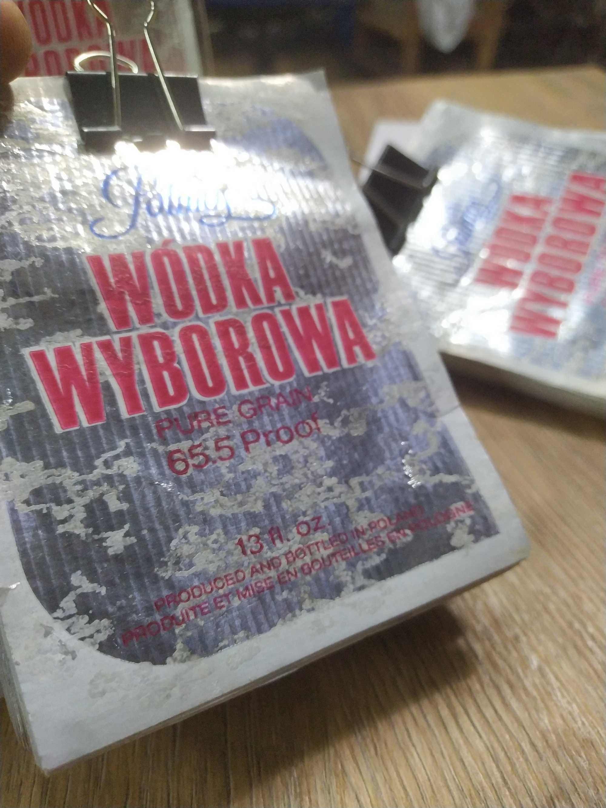 Stare etykiety PRL Polmos Wódka Wyborowa wersja eksportowa 65,5% Unika