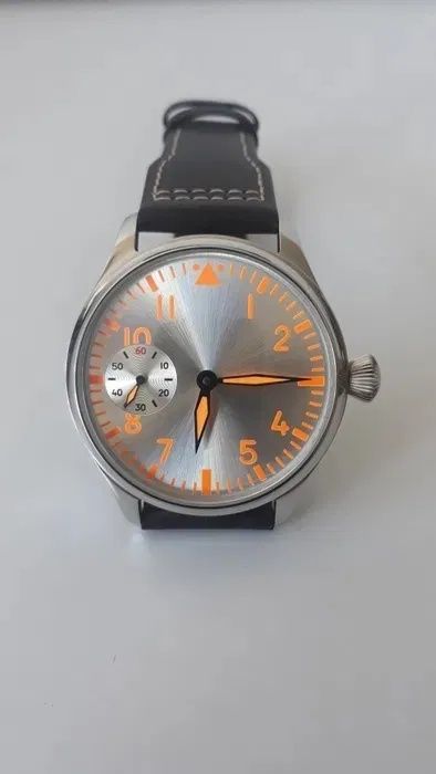 Parnis Pilot Relógio Corda Manual Militar