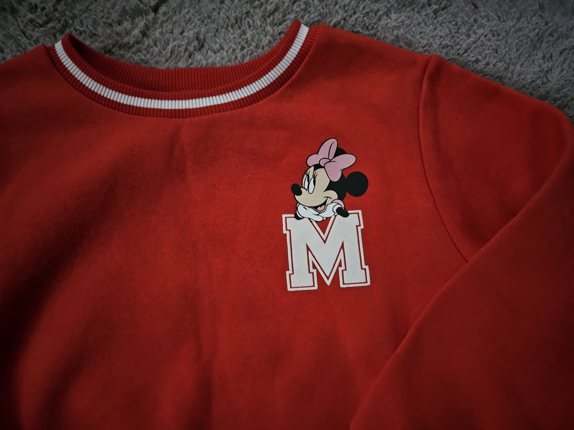 H&M czerwona bluza z Myszką Minnie 110 116 ubrana 1 raz