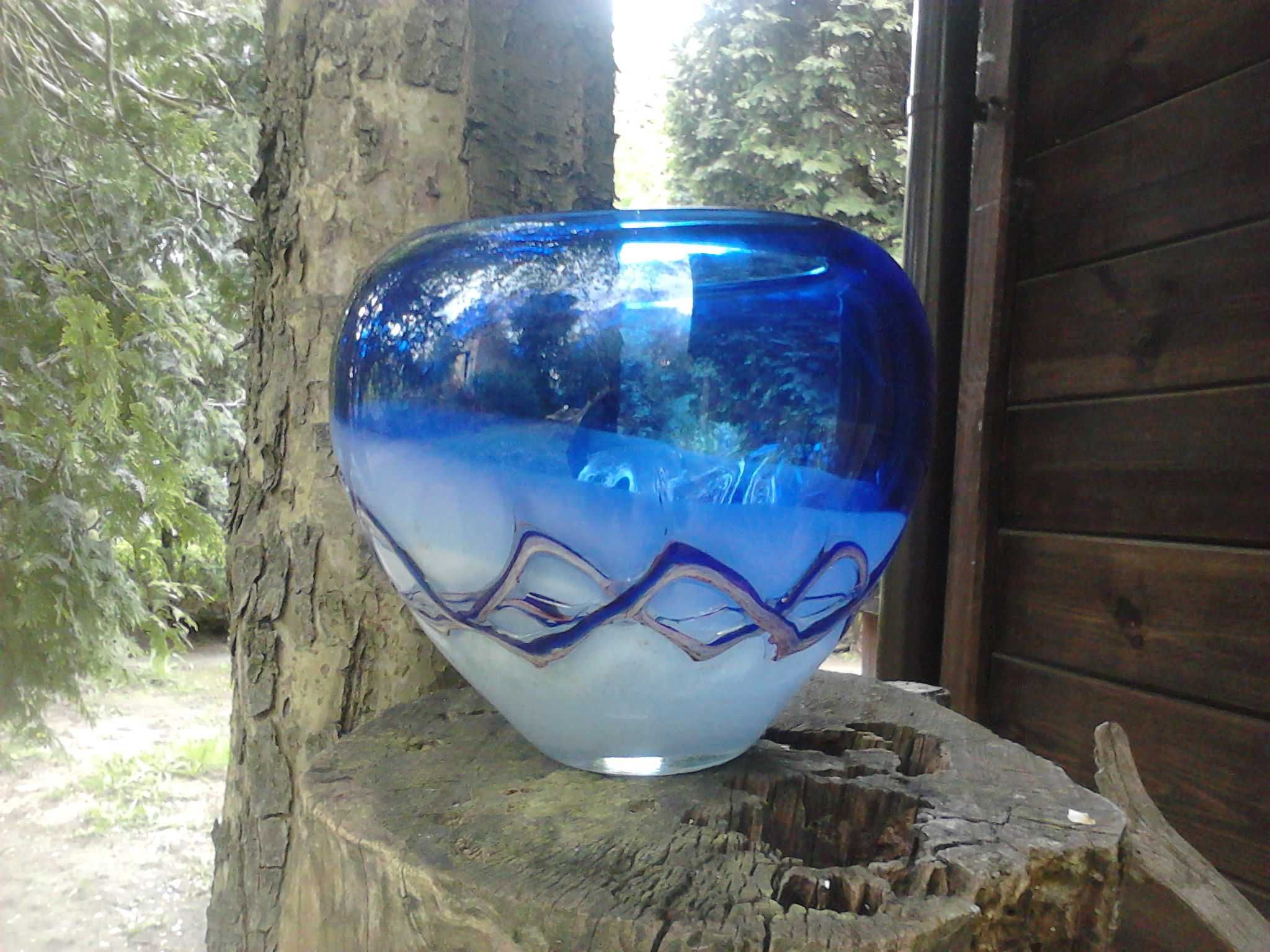 Duży wazon  szkło  artystyczne "Makora".