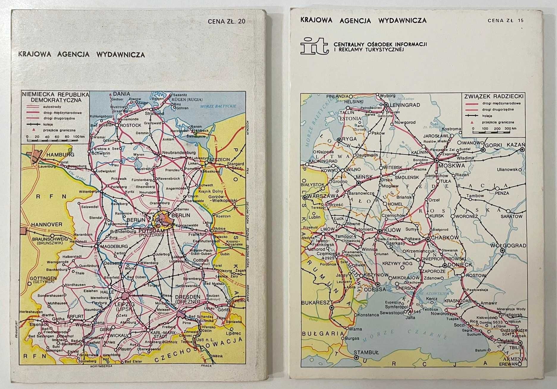Informator Turystyczny KAW:  NRD 1978 r,  ZSRR 1976 r. PRL