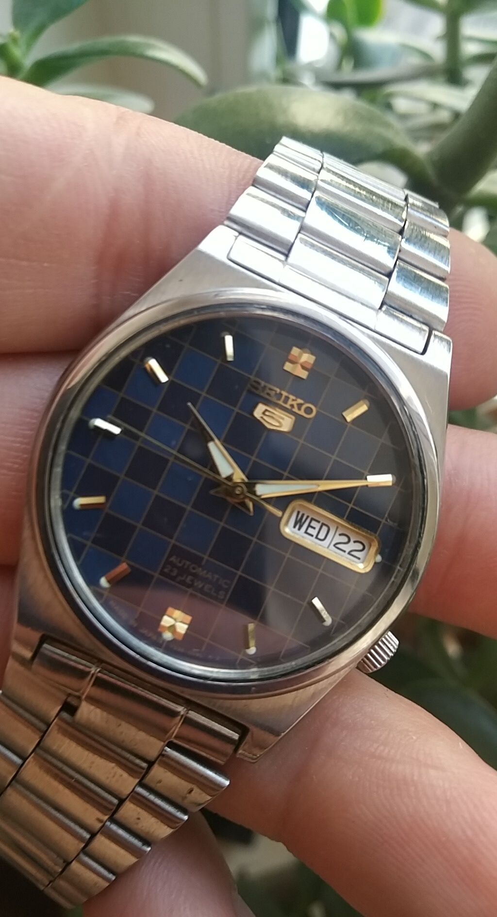 Часы Seiko 5 "Шахматы" с браслетом Япония периода СССР