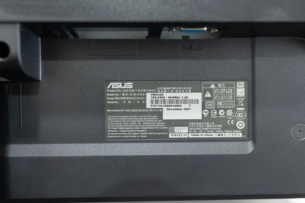 Monitor Asus vw222s