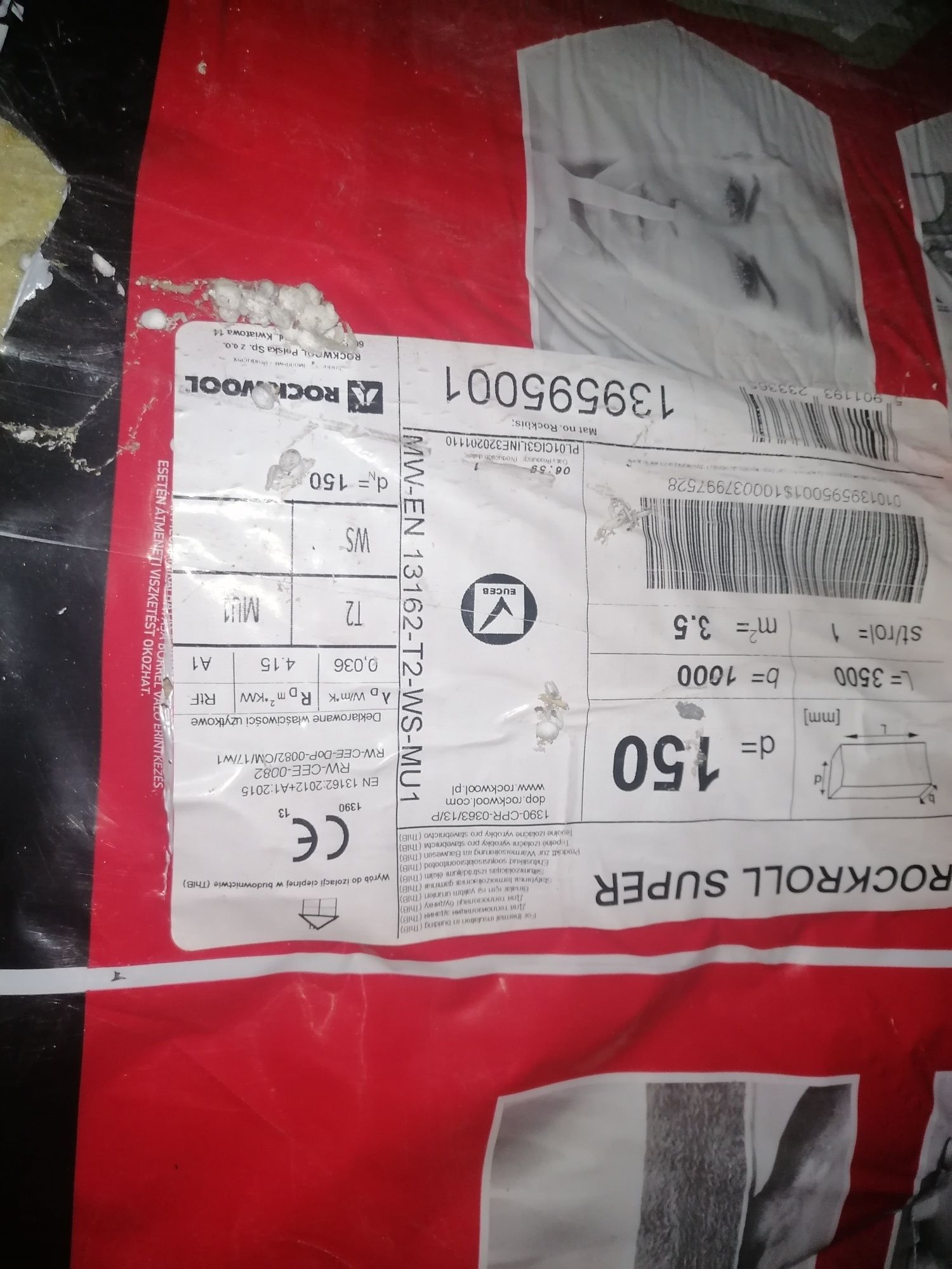 Wełna 15 cm mineralna skalna kamienna płyty rolka rockwool 0.36