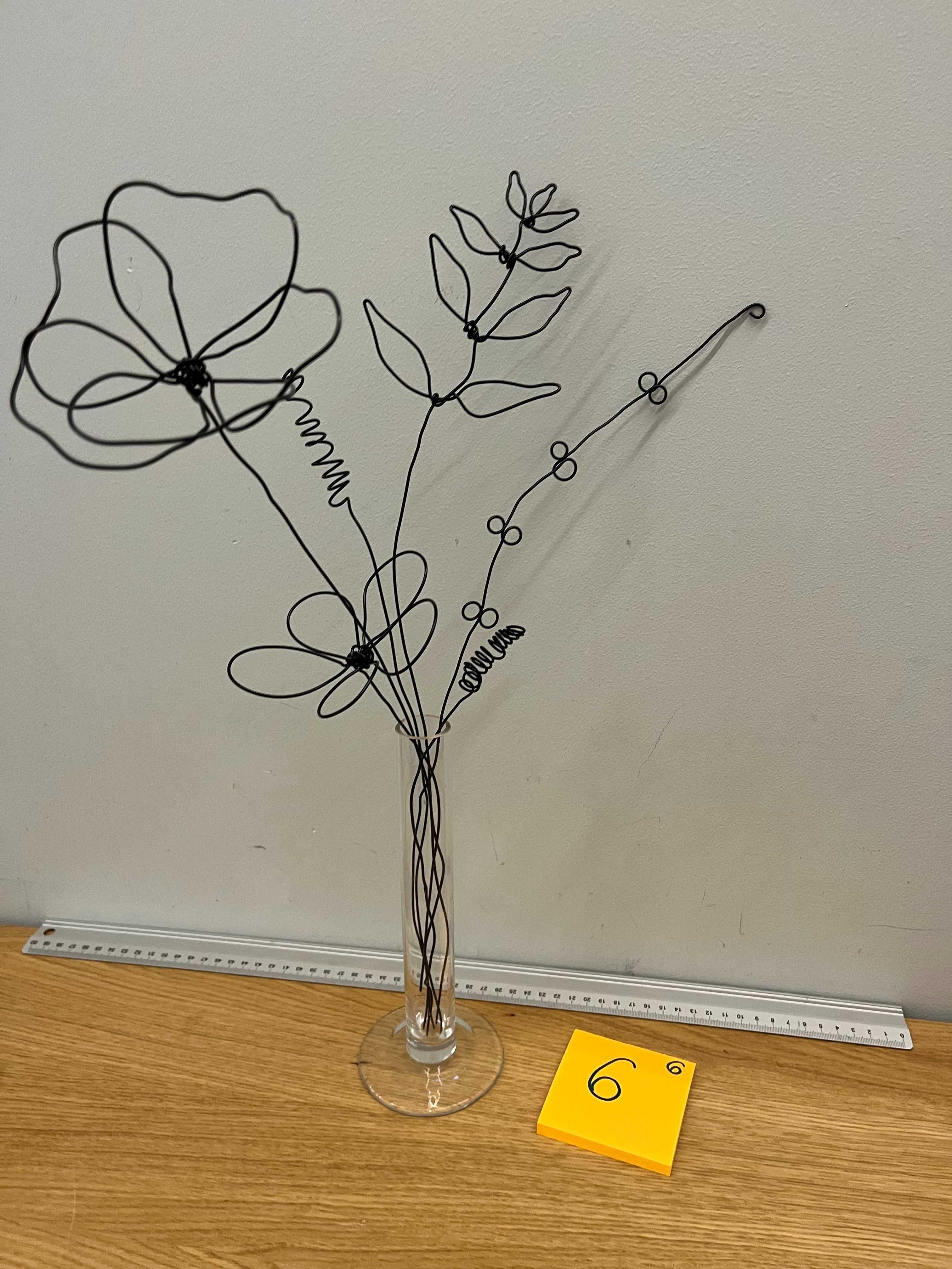 Zestawy kwiatów z drutu - czarne - part2