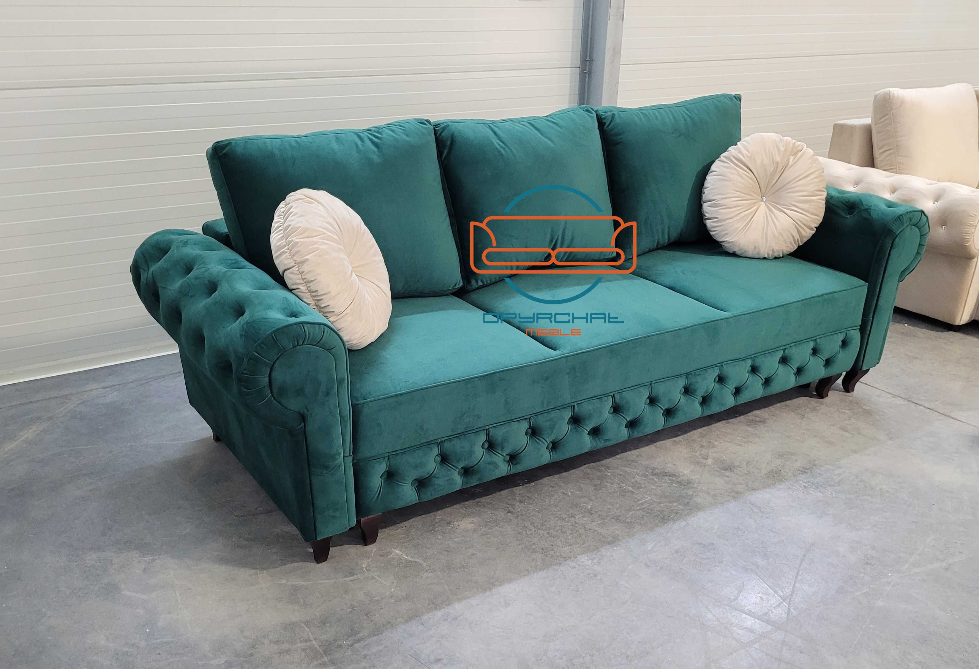 ZOBACZ Super zestaw sofa fotele pufy spanie codzienne pojemnik NR. 1/X