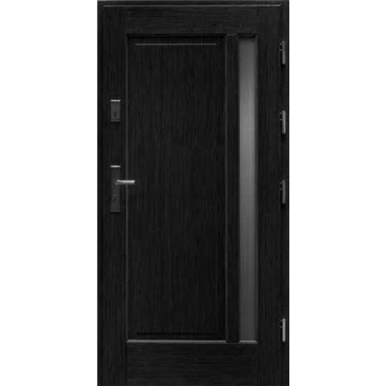 Drzwi zewnętrzne drewniane DERPAL WIKTOR prawe czarne
