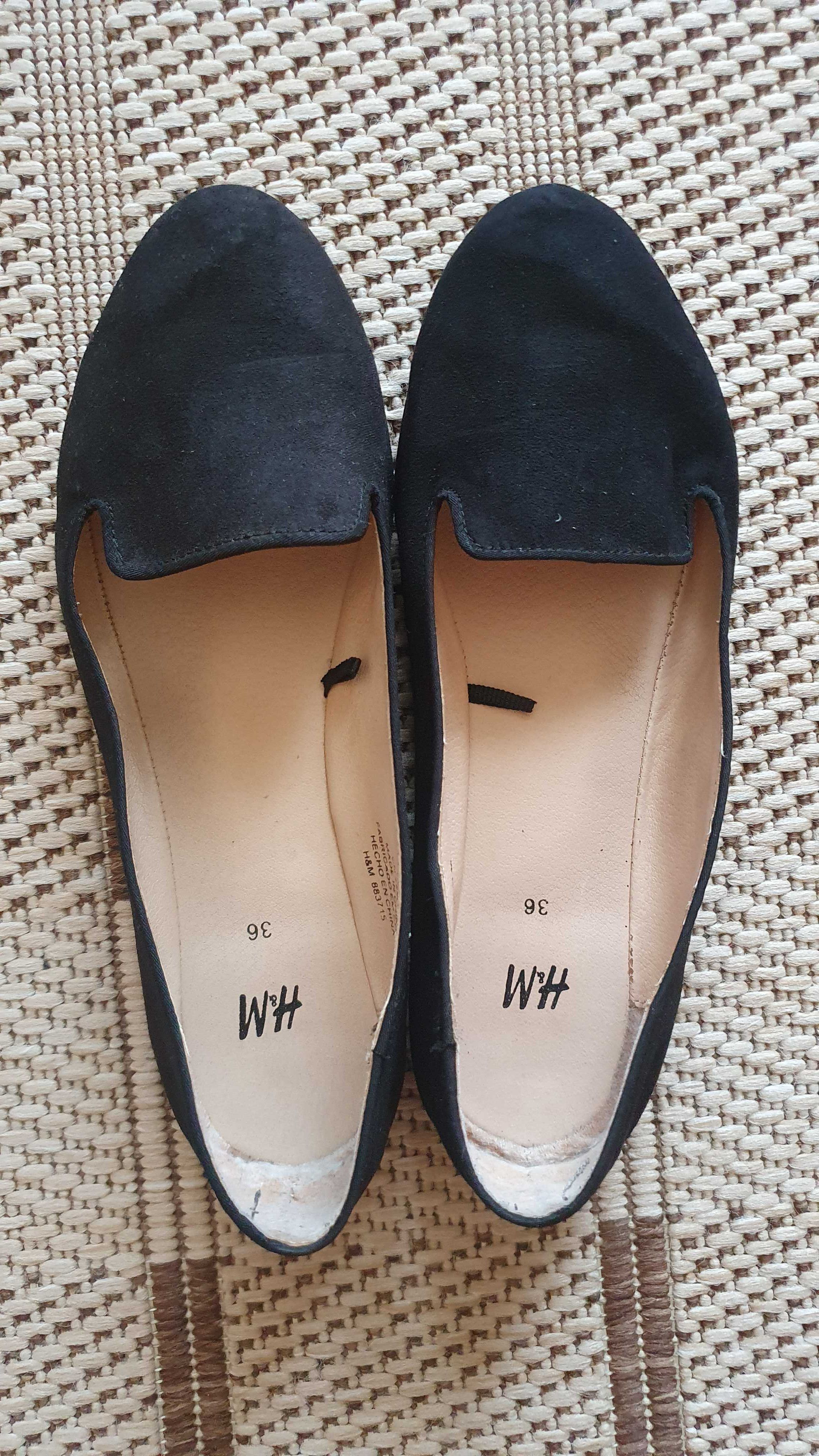 buty czarne mokasyny h&m
