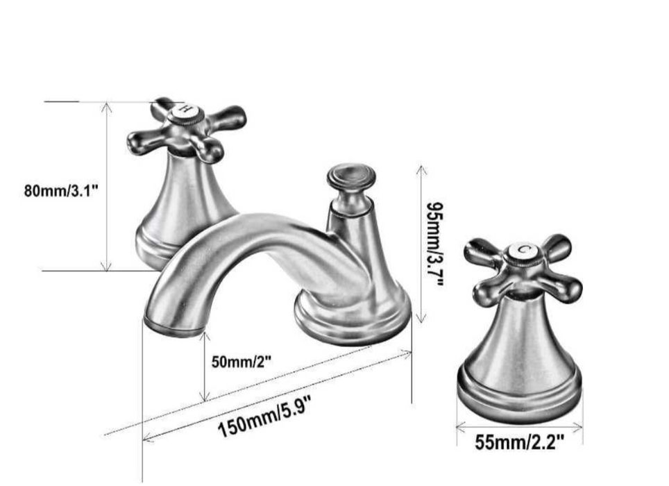 Bateria umywalkowa chrom