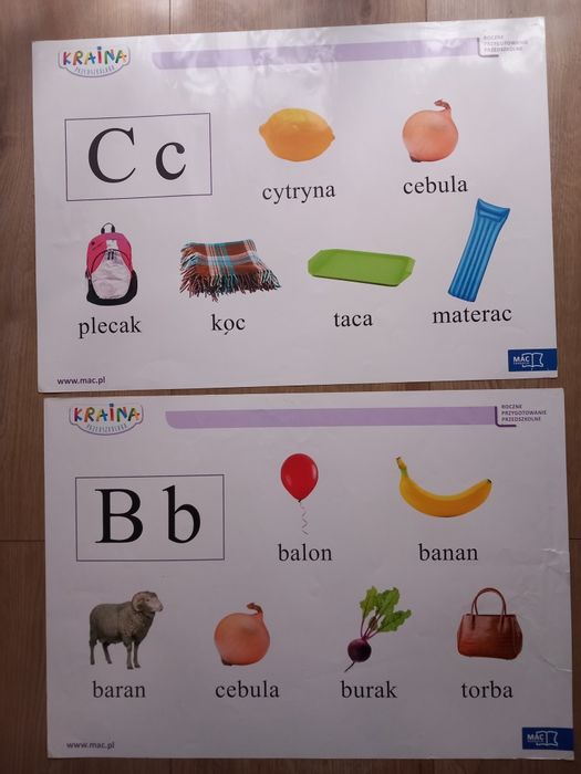 Kraina przedszkolaka Tablice demonstracyjne z alfabetem dla 6-latków.